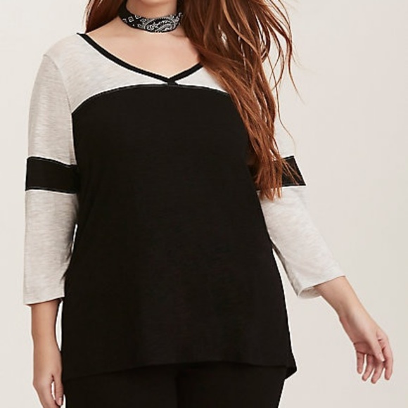 torrid Tops - 🎉HOST PICK🎉Slub Knit 3/4 Sleeve Football Tee